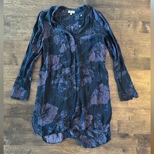 Wilfred silk button up floral shirt dress.